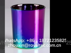 رنگ نیمه رنگین کمان روی ظروف شیشه ای